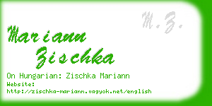 mariann zischka business card